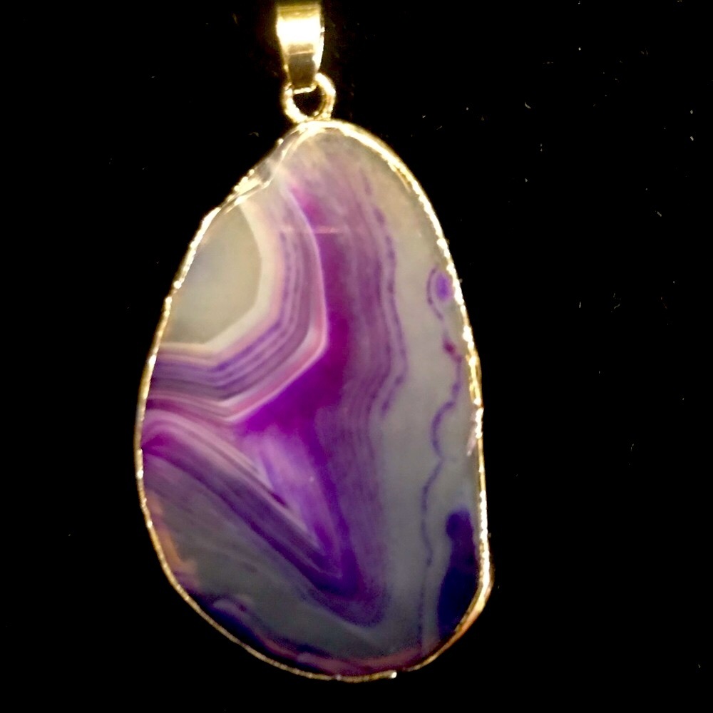 🌈Purple Agate Pendant
